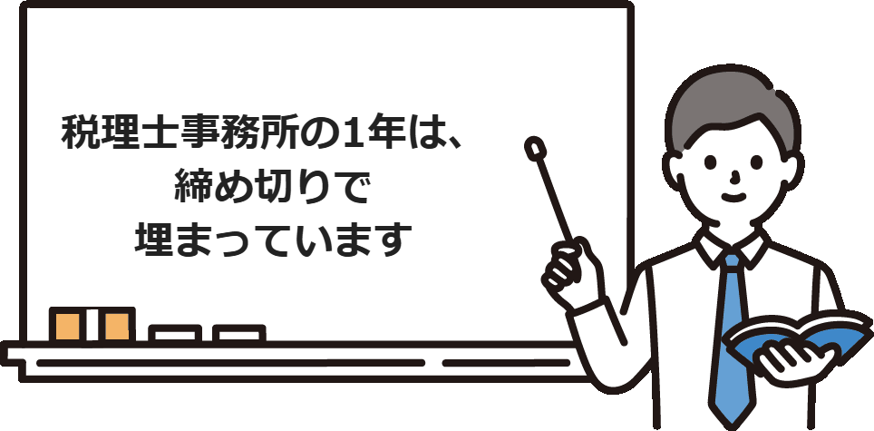 税理士事務所の1年は、締め切りで埋まっています