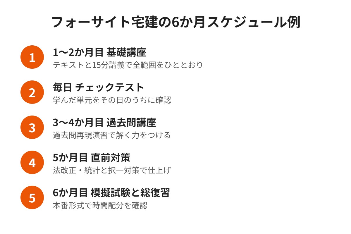 フォーサイト宅建の6か月スケジュール例