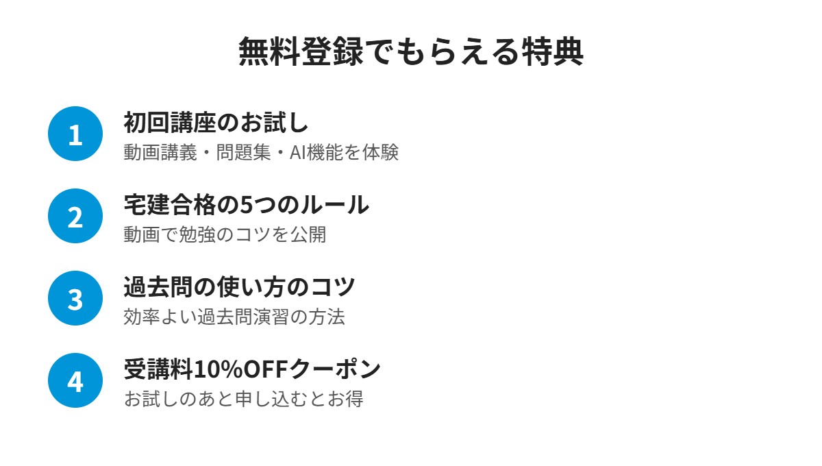 スタディング宅建の無料登録特典